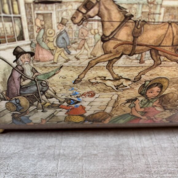 Vtg Decoupage Wooden Purse - Picture 14 of 14